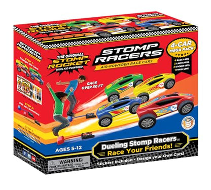 Stomp Racers Mega Pack by Stomp Rocket, 4 Air Powered Race Cars