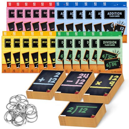 24 Case 52 Card Mathematics Flashcards Multiplication Flash Card - style: Addition, Subtraction, Multiplication, Division