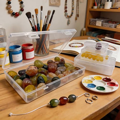 LJY 24 Plastic Boxes, 4 Sizes for Diamond Painting - color: Clear