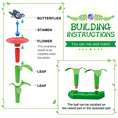 SpringFlower Flower Garden Building Toys, for Girls 3 4 5 6 7 Years Old
