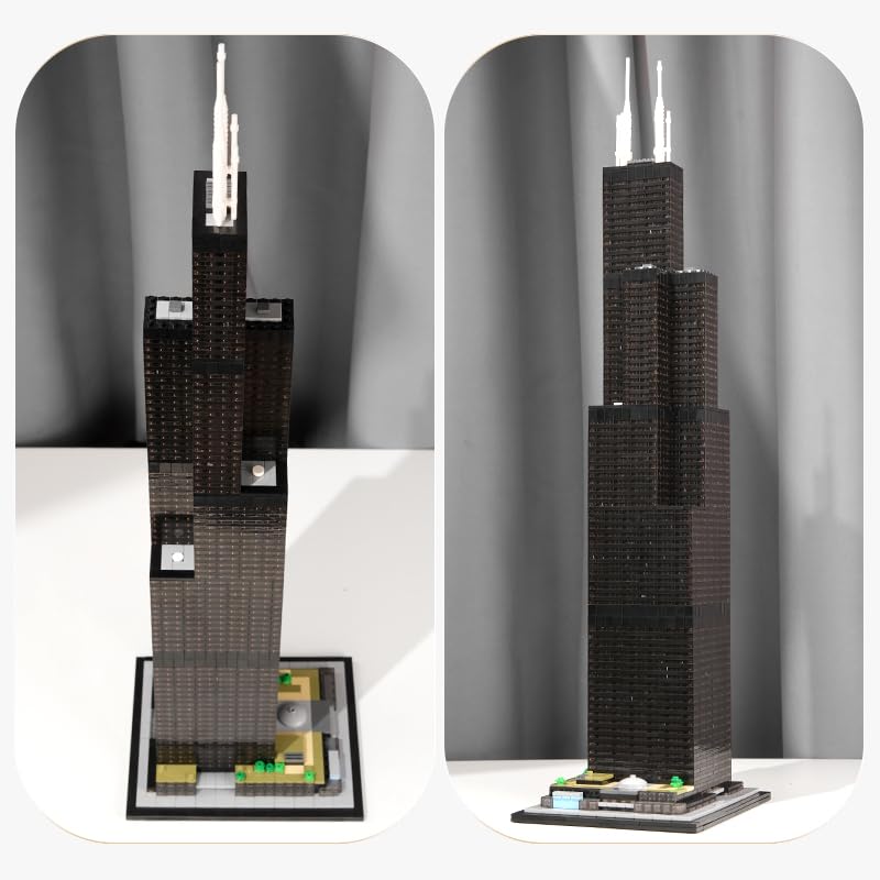 Willis Tower Blocks Set,2847 PCS 1:800 New York Landmark Model for Adults - color: Willis Tower