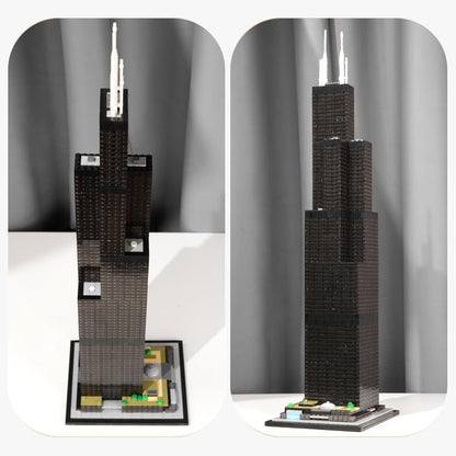 Willis Tower Blocks Set,2847 PCS 1:800 New York Landmark Model for Adults - color: Willis Tower