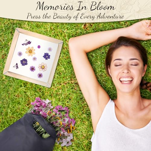 GTQYYF Large Flower Press Kit 10.8 x10.8 inches with Storage Bag,Solid Wood Flower Press Kit - DIY Arts and Craft Kit 10 -Layers, Ideal Gift for Flower & Plant Lovers - size: 10.8 x 10.8 inches