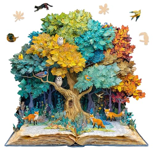 Bovearto Wooden Puzzles for Adults 500 Pieces, Tree of Life Puzzle - color: Book Tree, size: 500pcs
