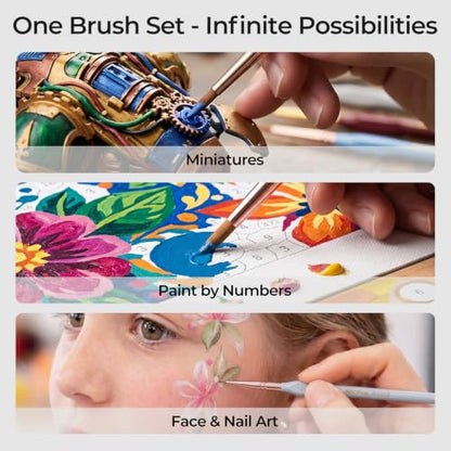 Nicpro 10PCS Paint By Numbers Brushes, Micro Fine Detail Paint Brush Set - size: 10 PCS