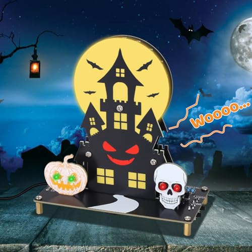 MIOYOOW Halloween Haunted Castle Soldering Kit, LED Light DIY Kit for Teens