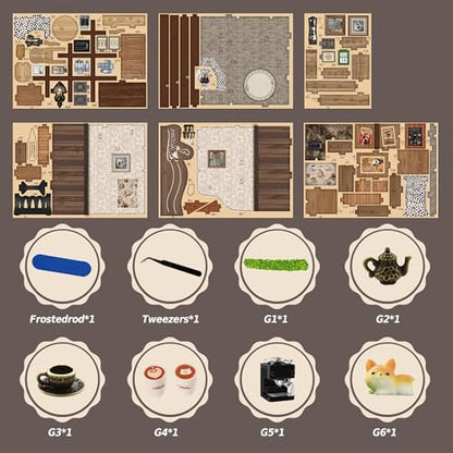 DIY Miniature House Kit, Dollhouse Diorama - Country Cafe
