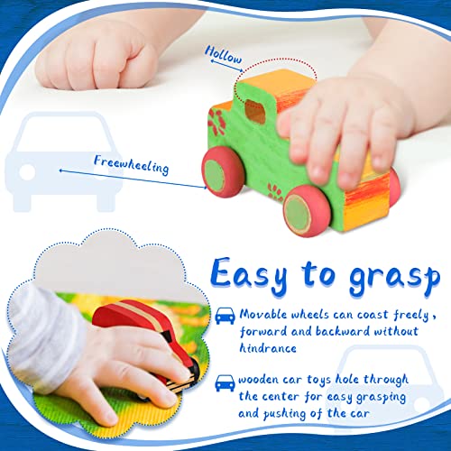 Chivao 24 Pcs Unfinished Wooden Cars, Kids Paintable DIY Toys,Novelty Style - color: Novelty Style