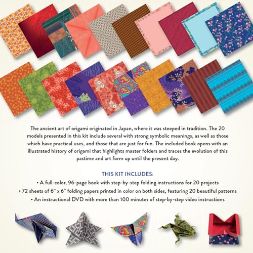 Japanese Origami for Beginners Kit: 20 Classic Origami Models: Kit with 96-page Origami Book, 72 Origami Papers and Instructional Videos: Great for Kids and Adults!