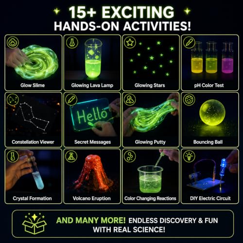 Science Experiments Kit for Kids 8-12 Years Old | Glow in the Dark