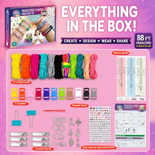 Glittery Garden Paracord Bracelet Making Kit with Charms. Art & Craft Gift - style: Bracelet Making Kit