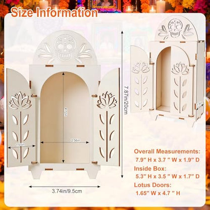 3pcs Dia De Los Muertos Altar Ofrenda Kit, Wooden Day of The Dead Altar - size: Set of 3 Sugar Skull Altar