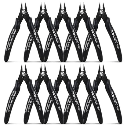 BOOSDEN 10 Pack Small Micro Wire Cutters Flush Cutter Pliers 5-Inch - color: Micro - 10 Pack