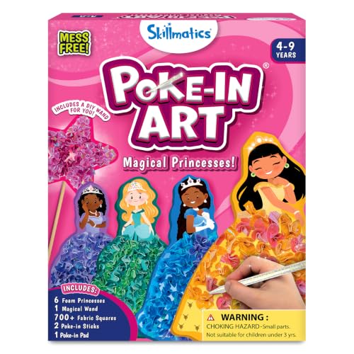 Skillmatics Poke-in Art – Magical Princesses, Wood Craft Kit, Gift for Kids - style: 1. Magical Princesses