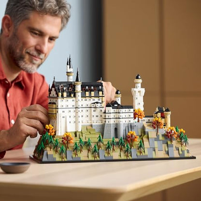 LEGO Architecture Neuschwanstein Castle Building Set - Collectible Bavarian Castle Model Kit for Arts & Crafts - Building Blocks for Adults, Ages 18+ - Gifts for Men and Women - 21063