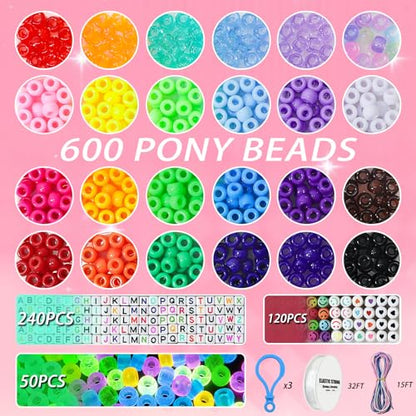YMSDZHL 1000PCS Neon Kandi Pony Beads Letter Bead Bracelet Making Kit - size: 1000PCS