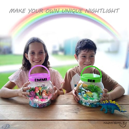 DIY Mermaid Light-Up Terrarium Kit for Kids Craft Gift for Girls Ages 4-10 - style: Mermaid