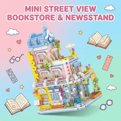 City Street View Building Blocks, Modular Architecture Model - color: Pastel Macaron