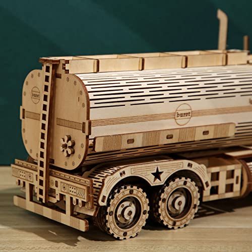 3D Wooden Puzzle for Adults, DIY Small Tanker Truck Model Kit
