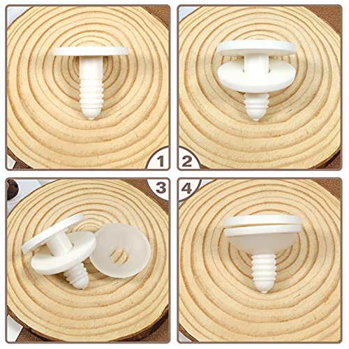 TOAOB 20 Set 35mm Doll Joints for Amigurumis Crochet White Movable Plastic Animals Joints for Crochet Stuffed Animals Crafts Puppets Limbs and Arms Leg Neck Joints Doll Making - size: 35mm