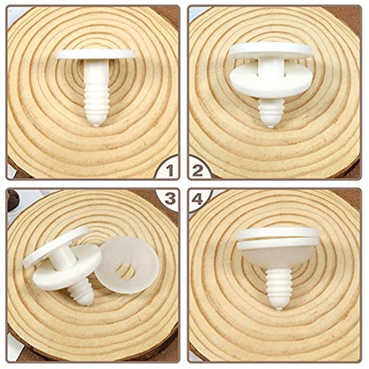 TOAOB 20 Set 35mm Doll Joints for Amigurumis Crochet White Movable Plastic Animals Joints for Crochet Stuffed Animals Crafts Puppets Limbs and Arms Leg Neck Joints Doll Making - size: 35mm