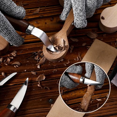 Gisafai 15 Pcs Spoon Carving Kit, Wood Whittling Kit, Spoon Blank and Knife