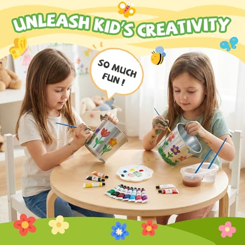 Paint & Plant Flower Growing Kit for Kids - Easter Gifts for Kids Gardening Set with 4 Pots - Unique Birthday, Crafts & Arts, Gardening Gifts for Girls & Boys, Ages 5, 6, 7, 8-12 Years Old - size: 5.1 x 8.1 x 4.3 inches