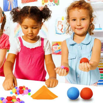 LOLO TOYS Sensory Kit for Toddlers and Kids - Includes 3 Bins with Lids, Play Tools, Sand, Feathers, Clay, Color Beads and Pom Poms Kids Box Fillers (Starter Set)