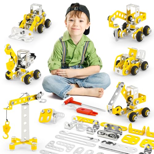 Erector Sets for Kids Ages 8-12,6 Nano Engineering Toys for Kids 5-7,Metal Building Construction Model kit,DIY STEM Building Blocks Gift for Boys & Girls(273pcs)