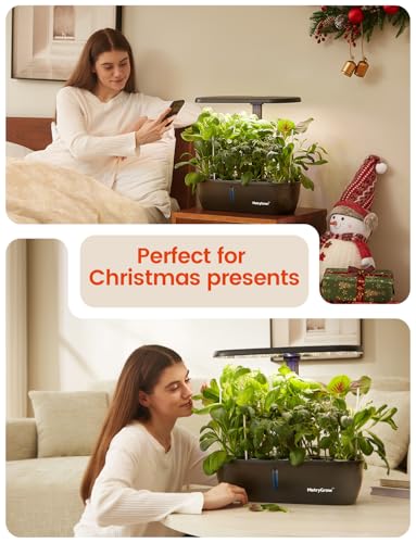 MG-15 Hydroponic Growing System Kits, Smart Indoor Garden with 24W Grow LED Light Full Spectrum, 15 Pods Herb Garden Planter Indoor Gardening for Gifts, Kitchen