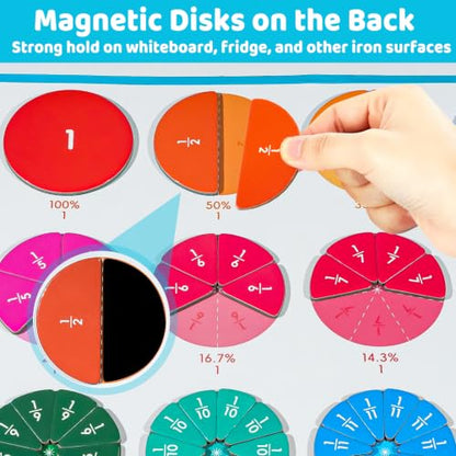 210PCS Magnetic Fraction Playbook, Magnetic Fraction Book - size: 12.5*10.9in