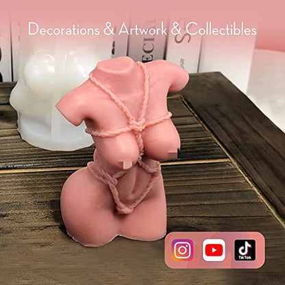 Candle Molds - Silicone Mold for Candles Making, DIY 3D Moulds for Soy Wax, Beeswax, Scented Candle, Valentine's Day Gifts (Body) - color: Body