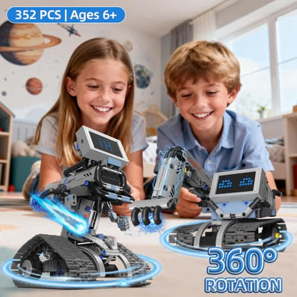 5 in 1 Johnny 5 Robot Building Kit, STEM Robot Building Set with APP & 2.4GHz Remote Control, Technic Transformable RC Robotics Toys for Kids Boys Age 6 7 8 9 10 11 12+, Birthday Gifts