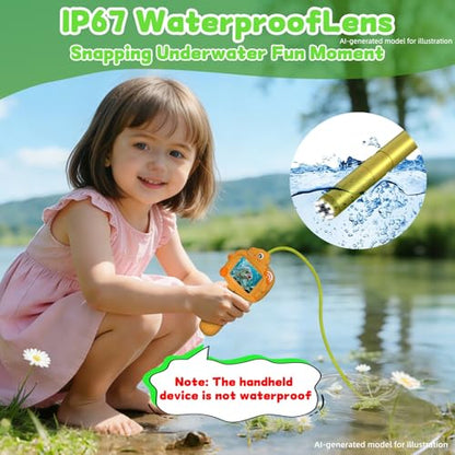 Kids Borescope Camera with Light, STEM Educational Toy, Orange - color: Orange