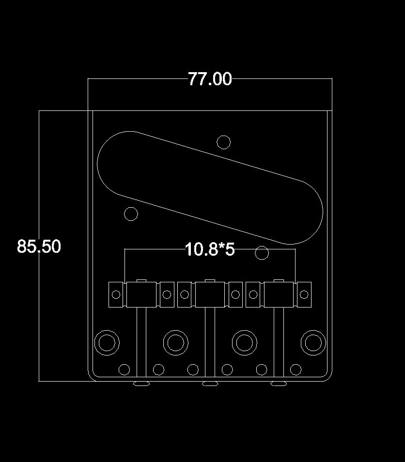 Guyker In-Tune Bridge with Brass Compensated 3-Saddle and Steel Base Plate Compatible with Vintage TL Guitar Chrome GT03 - size: GT03 chrome
