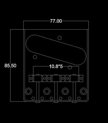 Guyker In-Tune Bridge with Brass Compensated 3-Saddle and Steel Base Plate Compatible with Vintage TL Guitar Chrome GT03 - size: GT03 chrome