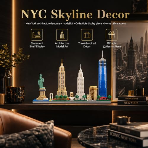 New York Skyline Architecture Micro Mini Building Block Set 3452Pcs - style: New York Skyline