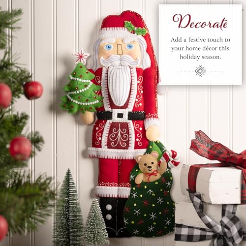 Bucilla Felt Wall Hanging Kit, Nutcracker Santa, Perfect for DIY Arts and Crafts Projects