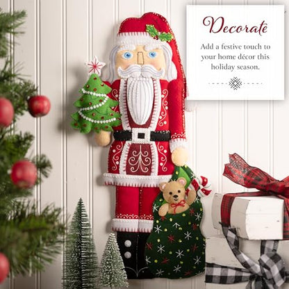 Bucilla Felt Wall Hanging Kit, Nutcracker Santa, Perfect for DIY Arts and Crafts Projects