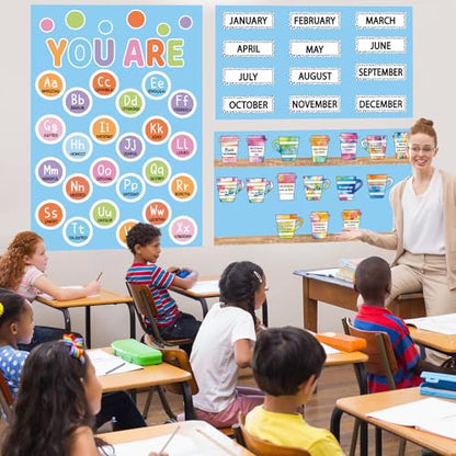 Sky Blue Bulletin Board Paper Roll Light Blue Bulletin Board Background Paper Back to School Classroom Decoration Poster for Art Craft DIY Projects Home Office Classroom Party Supplies 17.7in x 20ft - style: Sky Blue