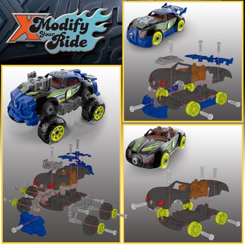 Pup Go 43 Pcs Building Car for Boys Age 3 4 5 6 7 8, Build Your Own Car Set - color: Black