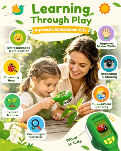 Digital Bug Catcher for Kids, Outdoor STEM Toys Birthday Gifts for Kids 3+