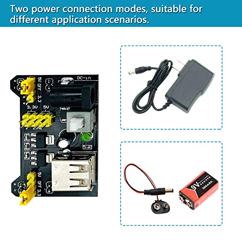 Breadboard Kit with Power Supply Module， Jumper Wires，Battery Clip，830 & 400 tie-Points Breadboard,Alligator Clip Test Leads - size: 2Breadboard +1Power Module+65Jumper wire