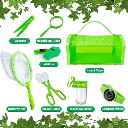 Bug Catcher Kit & Outdoor Explorer Kit for Kids, 10 Pcs Bug Catching Kit - color: Green
