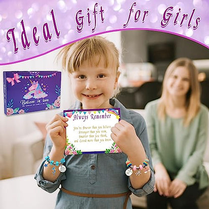Charm Bracelet/Jewelry Making Kits for Kids Girls,Unicorn Birthday Gifts,Arts Crafts Toys for 5 6 7 8 9 12 Years Old Girls - size: Small