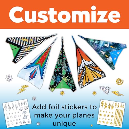 Creativity for Kids Stunt Squadron Fold & Launch Paper Airplanes: Create 80 Paper Airplanes, STEM Science Kit for Kids, Airplane Craft Kit for Kids, Gifts and Toys for Boys (Ages 6+) - style: Large Kit - 80 Airplanes