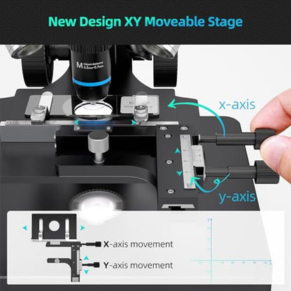 Andonstar AD266S 20X-5000X HDMI Digital Microscope, 5 Lens 2160P UHD Video - style: AD266S-7"+ Metal Biological Stand