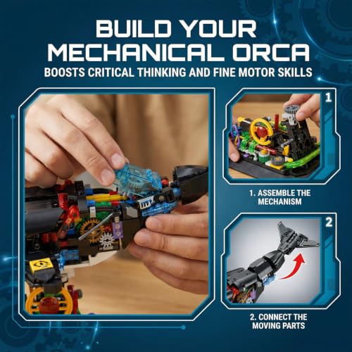 Mechanical Orca Building Set Steampunk Model Kit - color: Orca