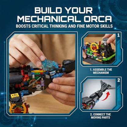 Mechanical Orca Building Set Steampunk Model Kit - color: Orca