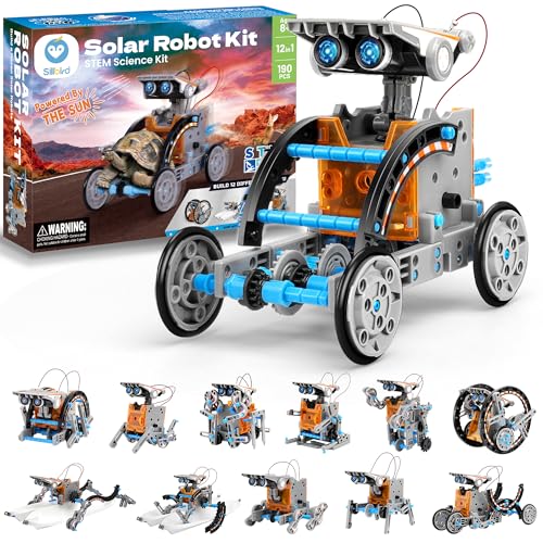 Bundle - 2 Items: Sillbird Solar Robot Toys & Robot Building Kit with Remote Control for Boys Ages 8-14, Christmas STEM Robotics Technic Toy, Coding Gift for Kids